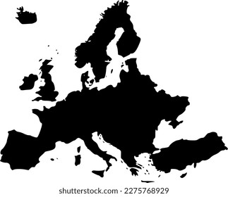 Europe Silhouette - Map of Europe