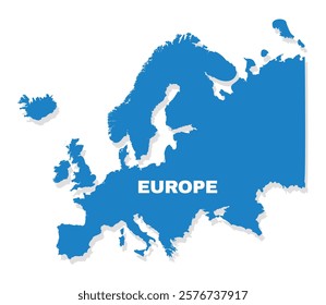 Europe simple flat vector illustration map