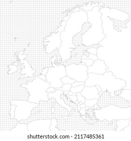 Europe simple outline blank map