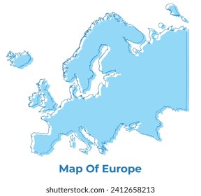 Europe simple outline map vector illustration