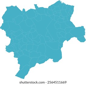 Europe Spain Albacete Province Map with Municipalities