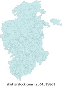 Europe Spain Burgos Province Map with Municipalities