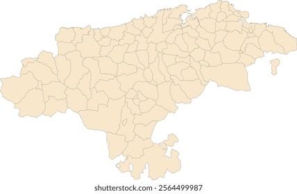 Europe Spain Cantabria Province Map with Municipalities