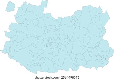 Europe Spain Ciudad_Real Province Map with Municipalities