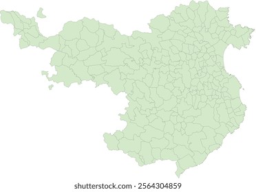 Europe Spain Girona Province Map with Municipalities