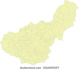 Europe Spain Granada Province Map with Municipalities