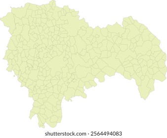 Europe Spain Guadalajara Province Map with Municipalities