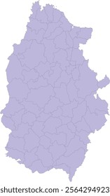 Europe Spain Lugo Province Map with Municipalities