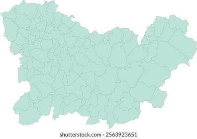 Europe Spain Ourense Province Map with Municipalities