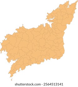 Europe Spain A Coruña Province Map with Municipalities