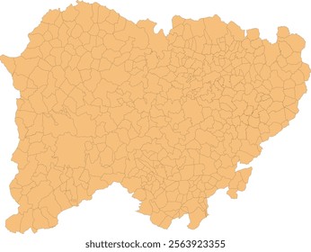 Europe Spain Salamanca Province Map with Municipalities