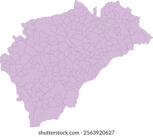 Europe Spain Segovia Province Map with Municipalities