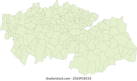 Europe Spain Toledo Province Map with Municipalities