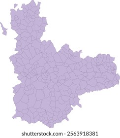 Europe Spain Valladolid Province Map with Municipalities