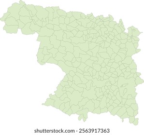 Europe Spain Zamora Province Map with Municipalities