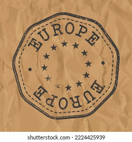 Europe Stamp Travel Passport. Design Retro Symbol Country. Old Vintage Postmark.