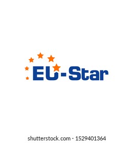 Europe star logo. european union yellow and blue