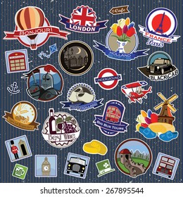 Europe. Stickers and Symbols. Mix set 1