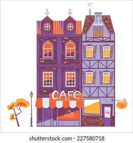 Europe style houses in vector