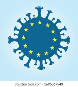 europe symbol. Concept of coronavirus quarantine vector illustration