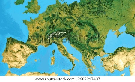 Europe. A texture map of the Earth's surface in the European region.