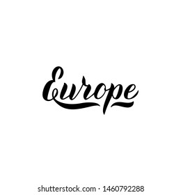 Europe tour typography lettering. Travel agency logo. Banner icon for Europe trips. Vector eps 10.