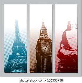 Europe travel banners illustration eps 10