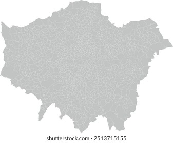 Mapa da Europa da Grande Londres do Reino Unido com Middle Super Output Area (MSOA)