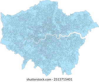 Europa Reino Unido Grande mapa de Londres com Camada Inferior Superprodução Áreas (LSOA) 2004