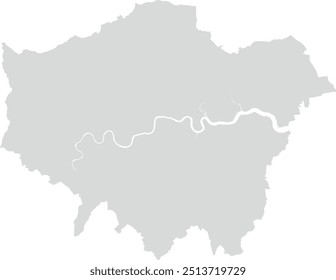 Europe UK Greater London map with boundary and river