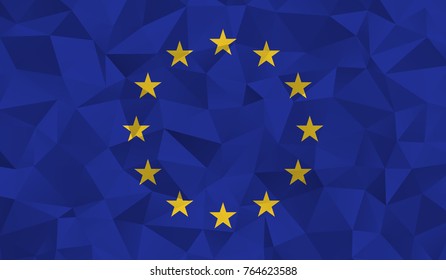 Europe Union flag. Abstract Polygon Geometric Shape Background. Vector eps10.