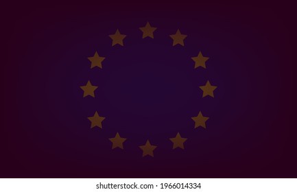 Europe Union flag dark background. EU flag. Vector illustration EPS 10