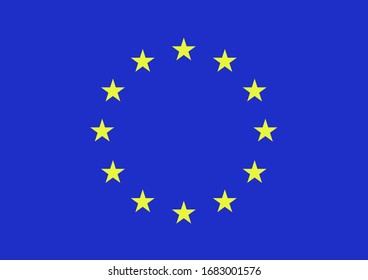 Europe union flag flat vector icon. EU flag