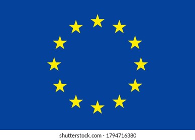 Europe union flag flat vector icon. EU flag
