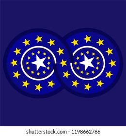 Europe Union infinity shaped table with stars