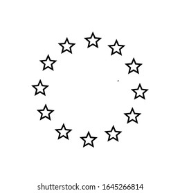 Europe union star line icon. Vector