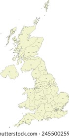 Europe United Kingdom ITL2 International Territorial Levels Level 2 (January 2021) map with Codes