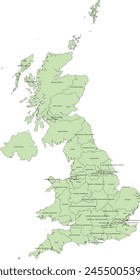 Europe United Kingdom ITL2 International Territorial Levels Level 2 (January 2021) map with Names