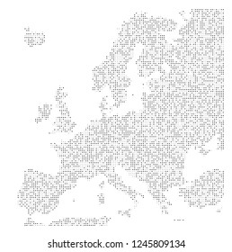 Europe vector map made of black squares