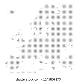 Europe vector map made of black triangles