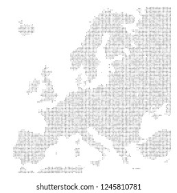 Europe vector map made of black pluses
