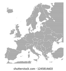 Europe vector map made of black high density diamonds