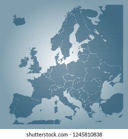 Europe vector map made of blue high density dots