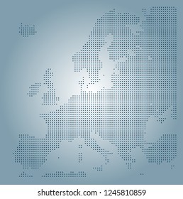 Europe vector map made of blue dots