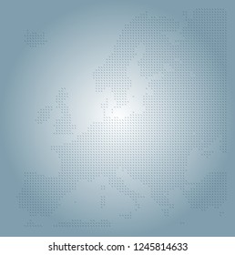 Europe vector map made of blue backslashes