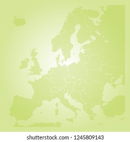 Europe vector map made of green high density triangles