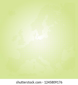 Europe vector map made of green triangles