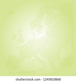 Europe vector map made of green pluses