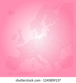 Europe vector map made of magenta slashes