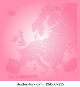 Europe vector map made of magenta high density squares